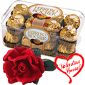 Imported Ferrero Rocher Chocolate Box with Velvet Rose to Viluppuram
